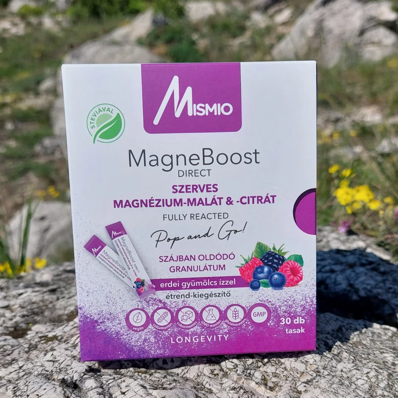 MagneBoost DIRECT  szerves magnézium-malát és -citrát 30 tasak