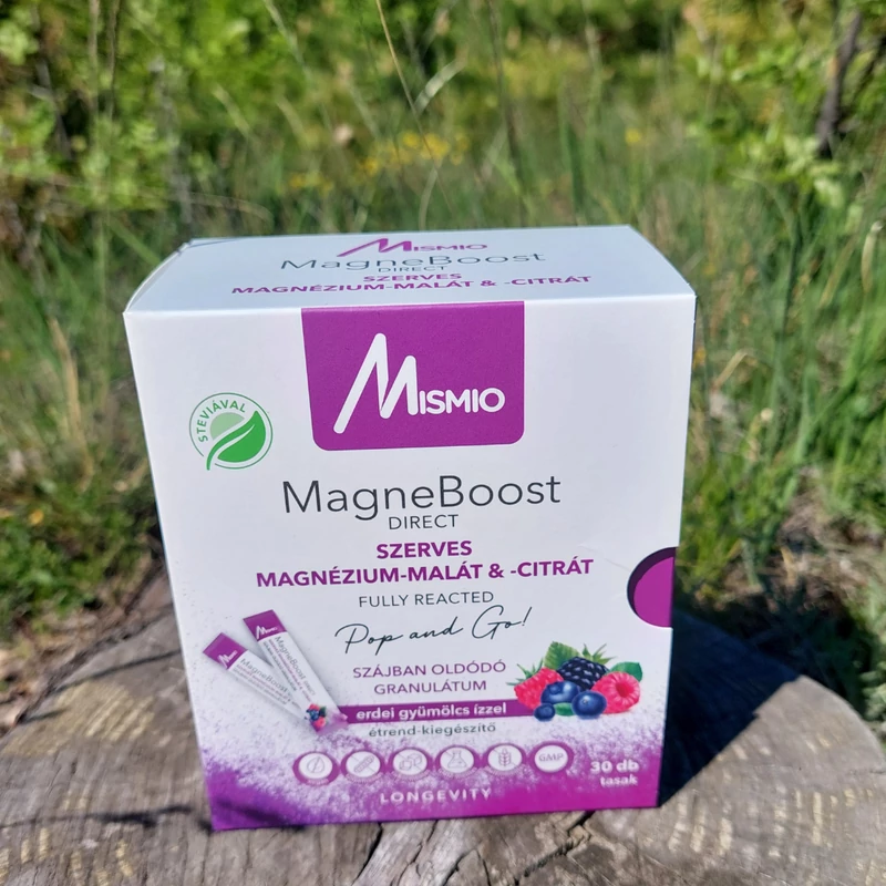 MagneBoost DIRECT  szerves magnézium-malát és -citrát 30 tasak